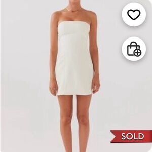 Peppermayo Ayanna Strapless Mini Dress - Ivory
